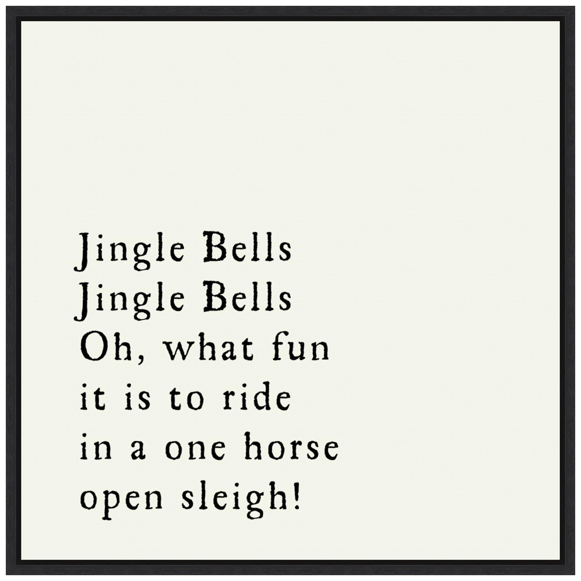 Amanti Art Framed Canvas Wall Art 30x30 Jingle Bells Portfolio, Framed Wall Art Canvas, Holidays Artwork, Modern Decor, Large Poster Painting for Living Room, Bedroom, Bathroom,