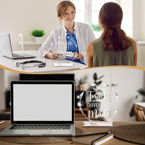 Miniatura 6 de 18 placas acrílicas de agradecimiento para compañeros de trabajo, octágono, regalo de agradecimiento para empleados, regalo de despedida para