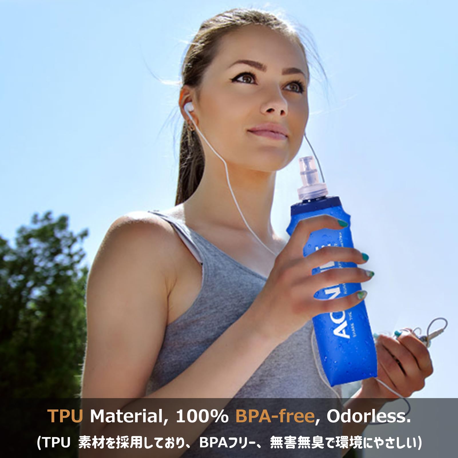 Azarxis Borraccia Morbida da Running 500ml, Soft Flask in TPU, Borraccia Pieghevole per Corsa Trail Running MTB Bici Maratona (A - 500 ml)