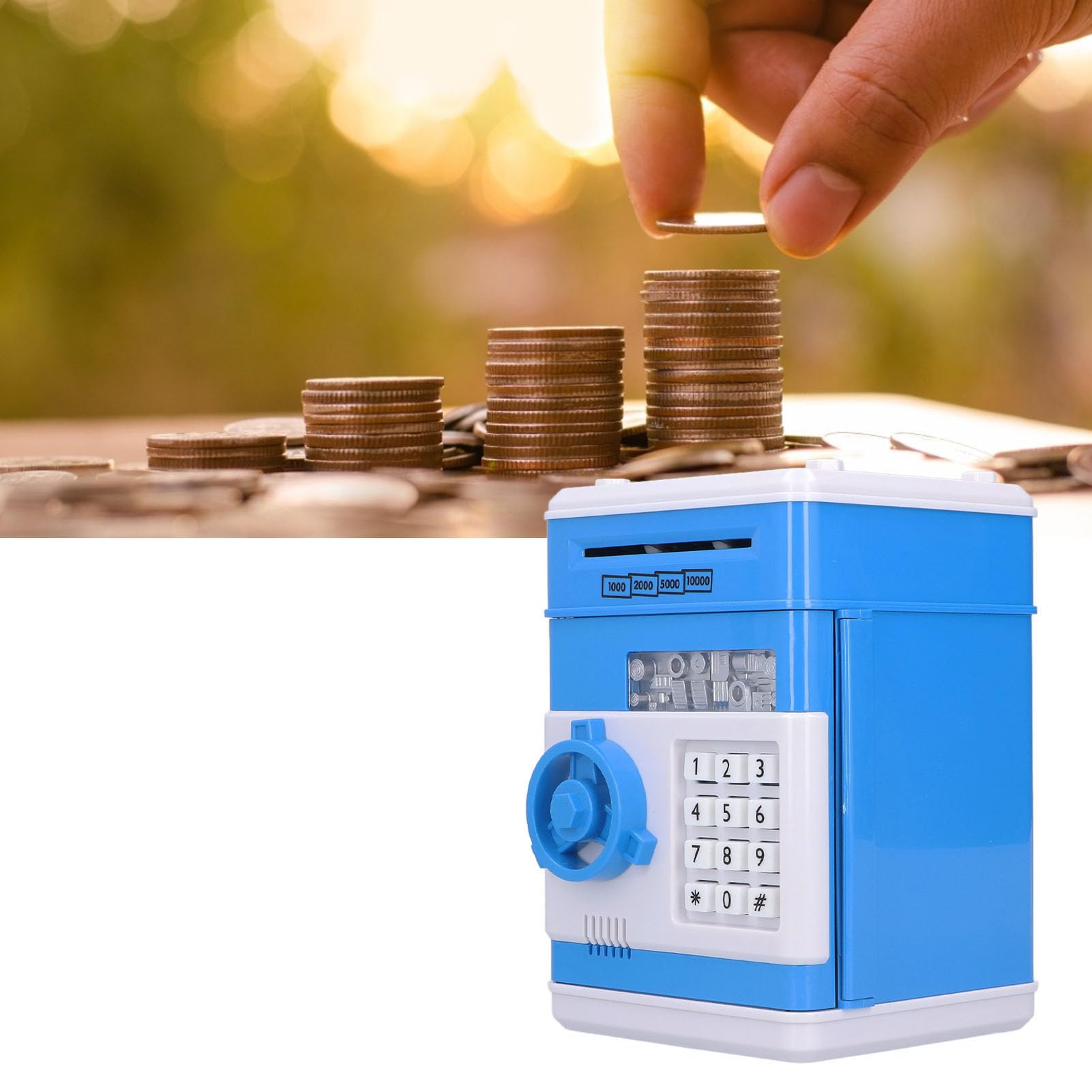 Boîte d'économie d'argent électronique ATM Mot de Passe Tirelire boîte de Verrouillage de sécurité Outil d'économie Amusant pour Erreur 2029 Chambre à Coucher Bureau à domi