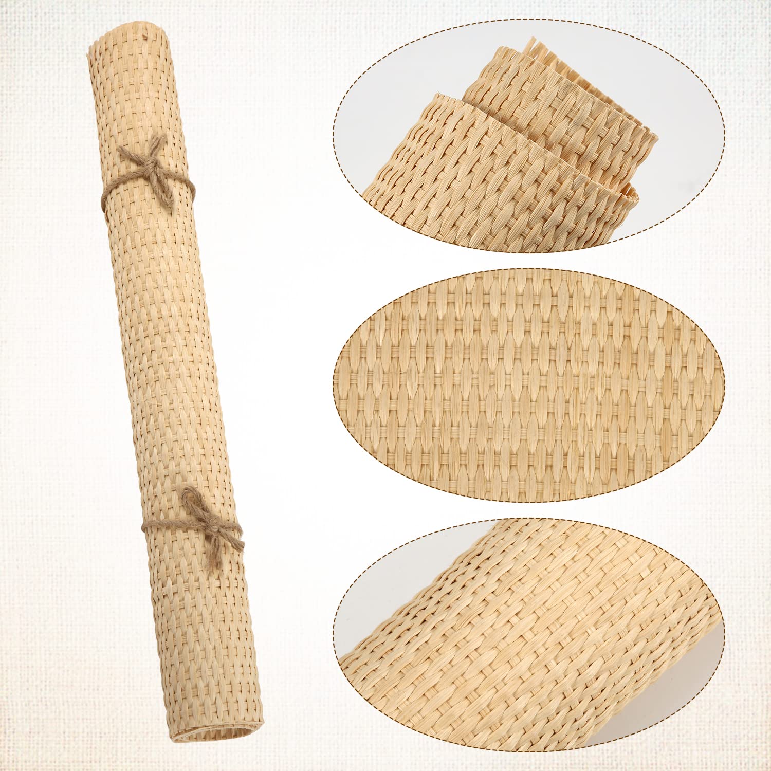 SAVITA Rattan Naturale Rotolo, 1x0,4m Rete di Canna Rattan Rotolo di Fettuccia in Rattan per Progetti di Fustigazione Fettuccia Rattan per Artigianato Fai-da-Te Armadio Sedia Mobili (Nessun Vuoto)