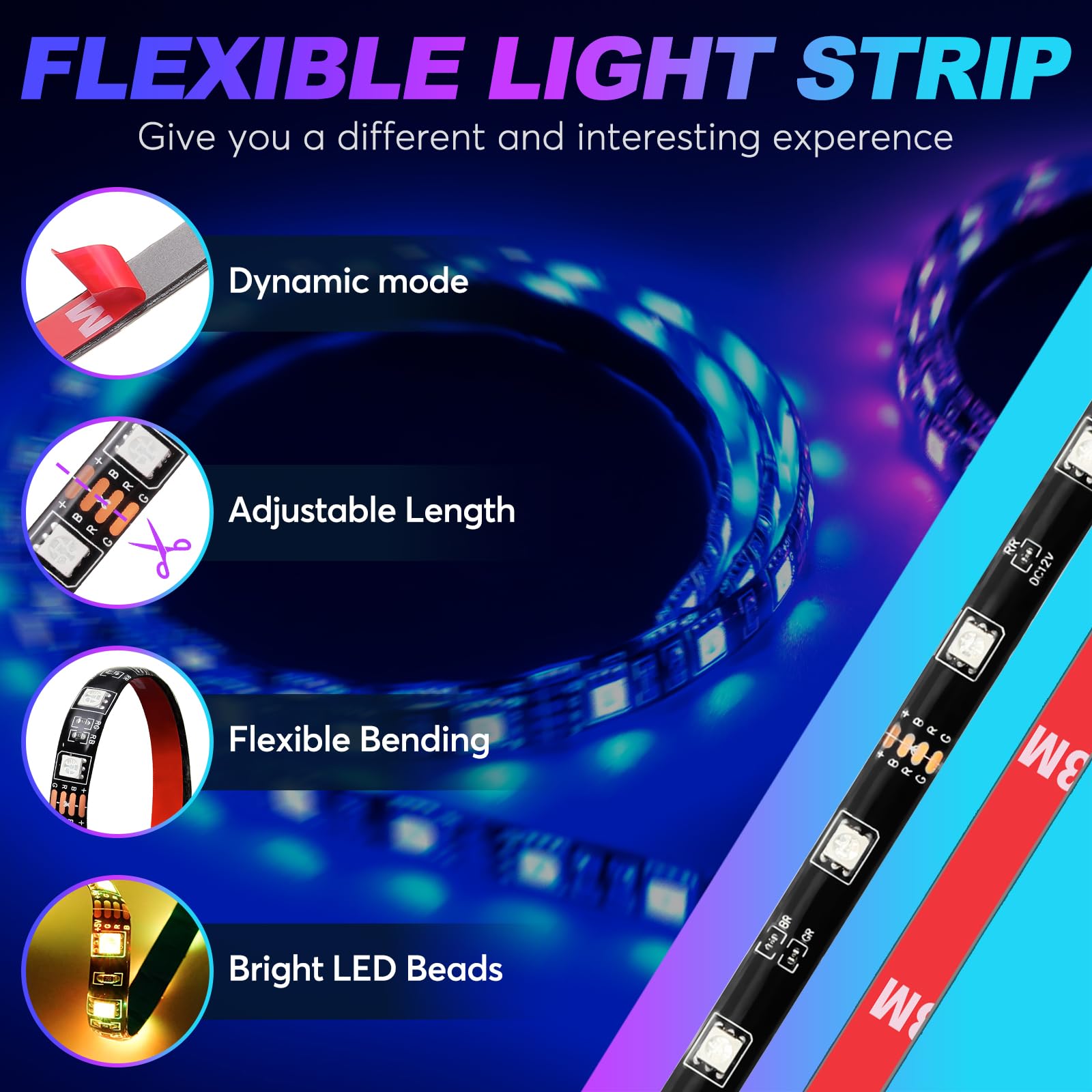 LIGHEID Tira De Luces LED Para Exteriores De Coche,luces RGB De Neón Universales Con Modo De Música,kit De Luces Multicolor Impermeables Para Debajo De La Carrocería,control Inalámbrico De Aplicación