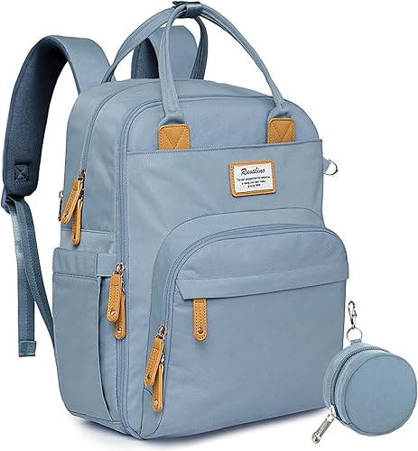 RUVALINO Mochila para pañales - Bolsa de viaje multifunción para bebé con cambiador, portabotellas aisladas y funda para chupete, gran capacidad,