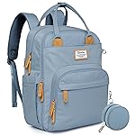 RUVALINO Diaper Bag Backpack-Multifunction Baby Travel Bag with Changing pad, Insulated Bottle Holders & Pacifier Case, Large Capacity, Waterproof, Sky Blue