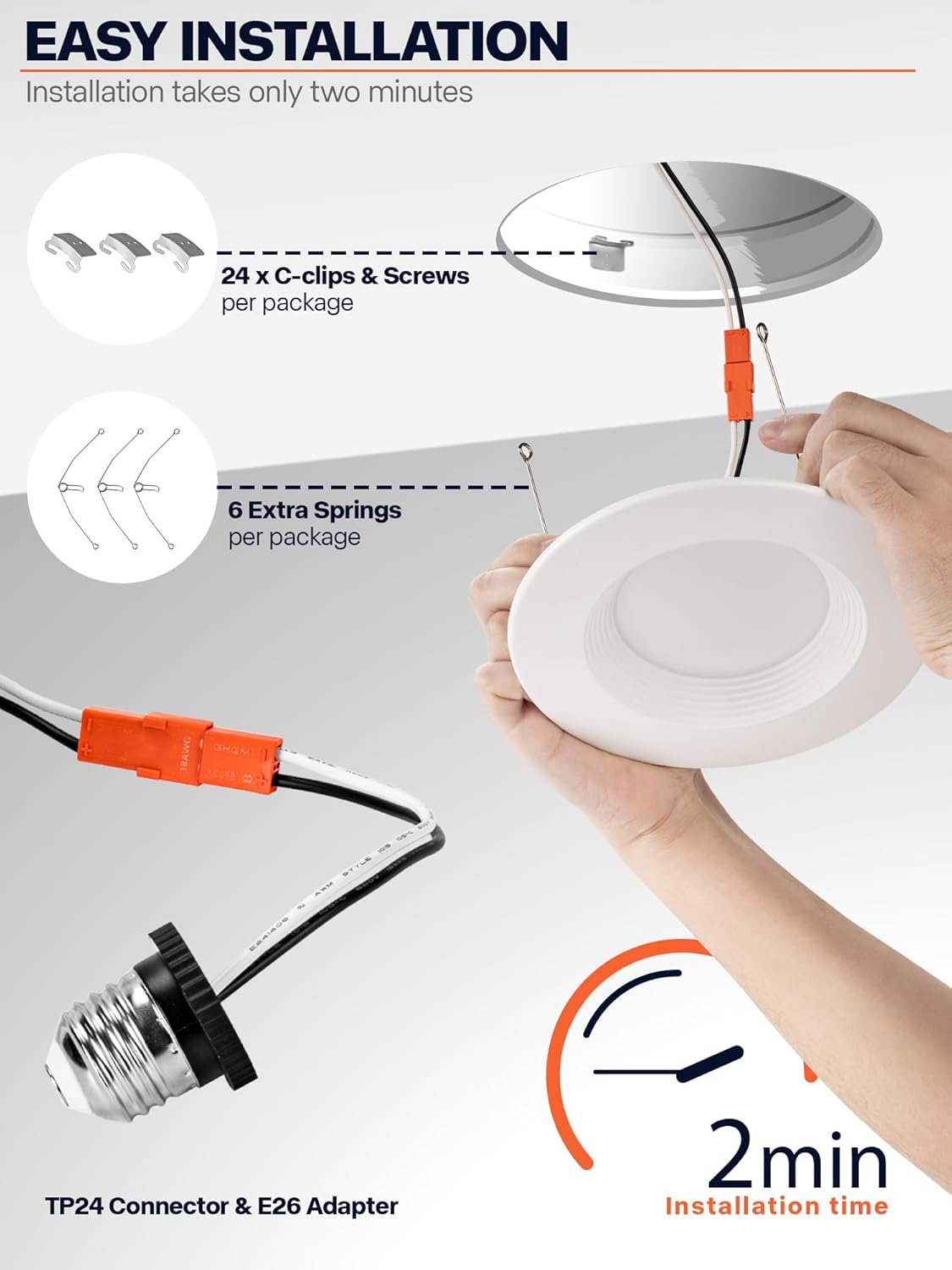 12 Pack 6 Inch 5CCT Dimmable LED Recessed Lights, Metal LED Retrofit Can Lights 12W=75W, 1200LM, Selectable 2700K-6000K, ETL and Energy Star Certified