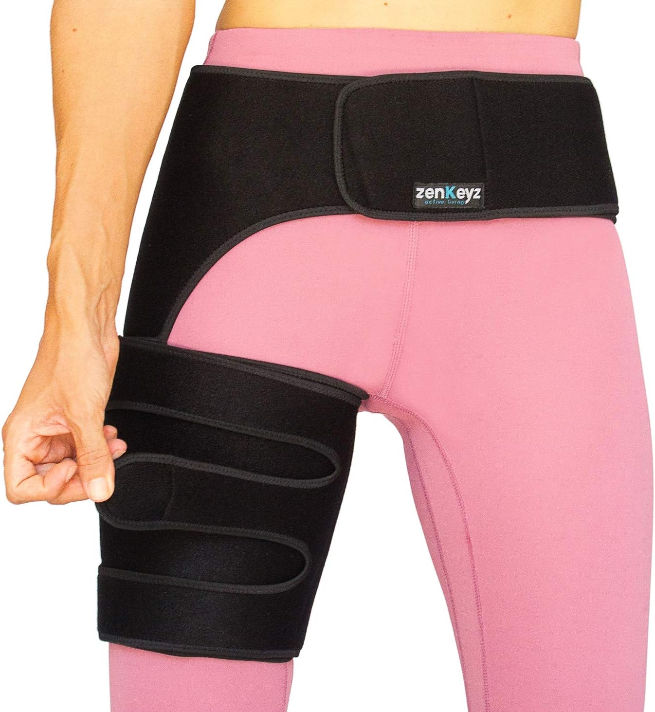 Copper Compression Hip Brace - Groin Wrap for Pain Relief Thigh Compression Sleeve - Support for Hip Flexor Arthritis for Pulled Muscles-Sciatica Nerve Brace Injury for Men and Women (Right Leg)