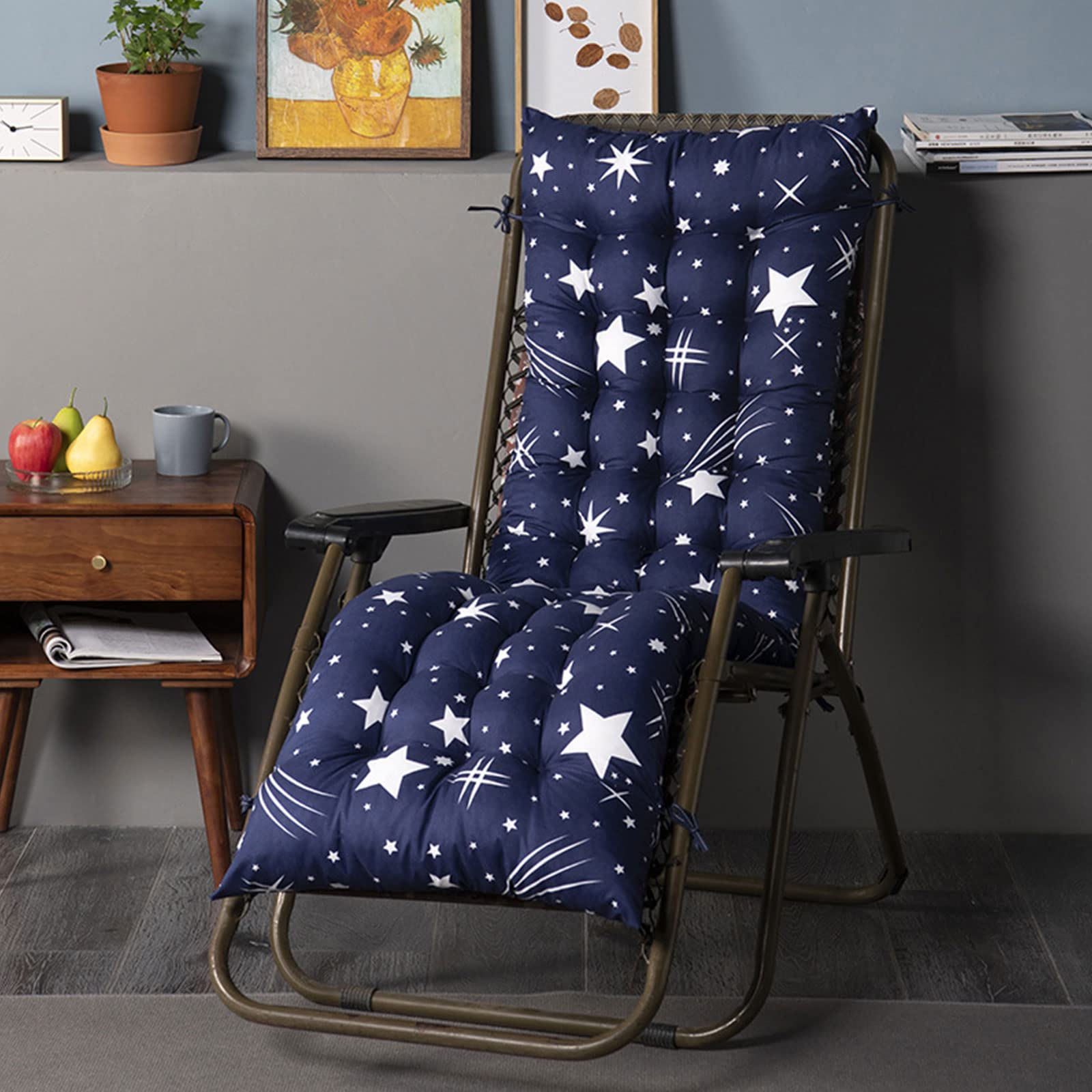 Sun Lounger Cushion Pad, Replacement Garden Recliner Chair Cushions, Thick Chair Pad Chaise Lounge Cushion for Travel Holiday Garden Indoor Outdoor,J,48 * 170cm