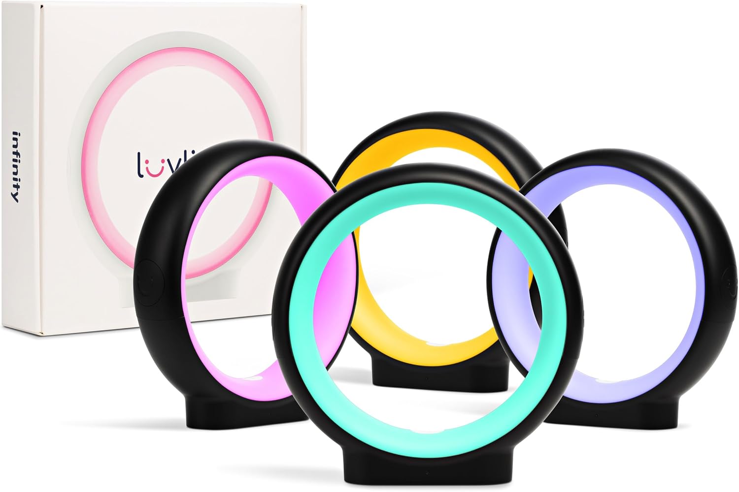 LuvLink Infinity Lamp v2 Award Winning Friendship Lamp Simple Bluetooth Setup (Set of Four