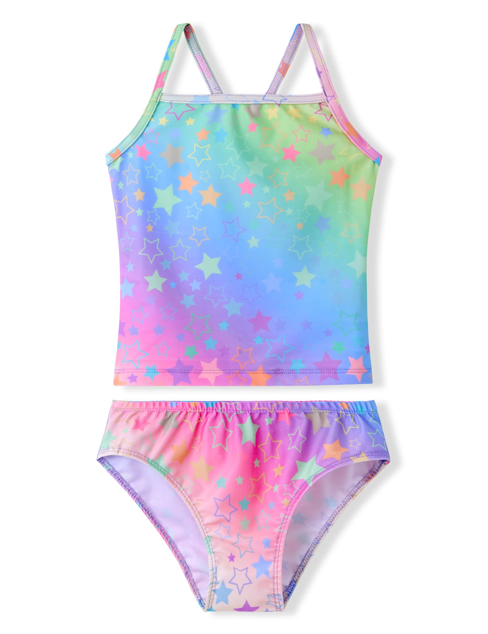 Girls Tankinis Two Pieces Swimsuits Hawaiian Beach Sport Bathing Suit Set for 2-12 Years Old Kids