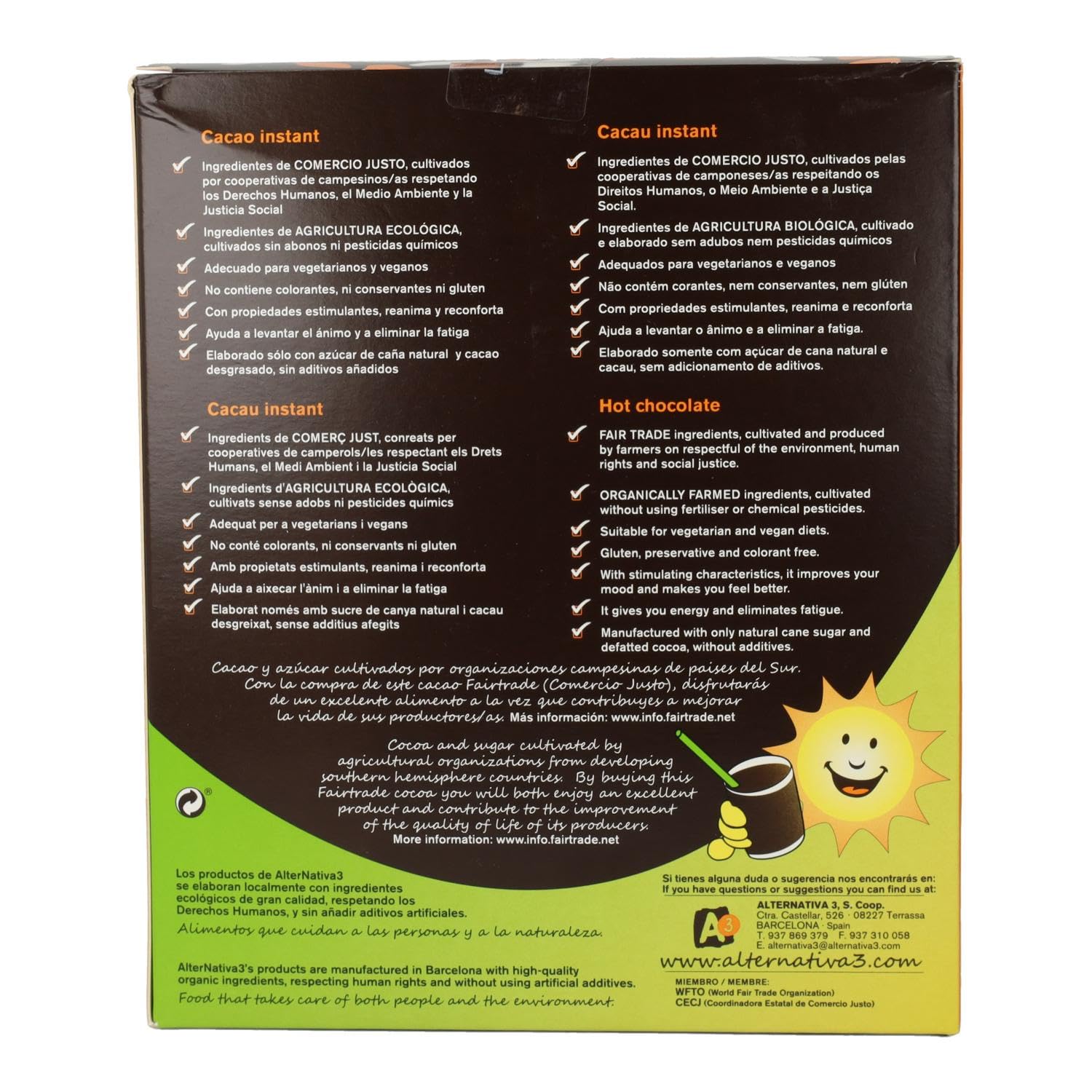 AlterNativa3 Cacao Instant Bio - 750 gr