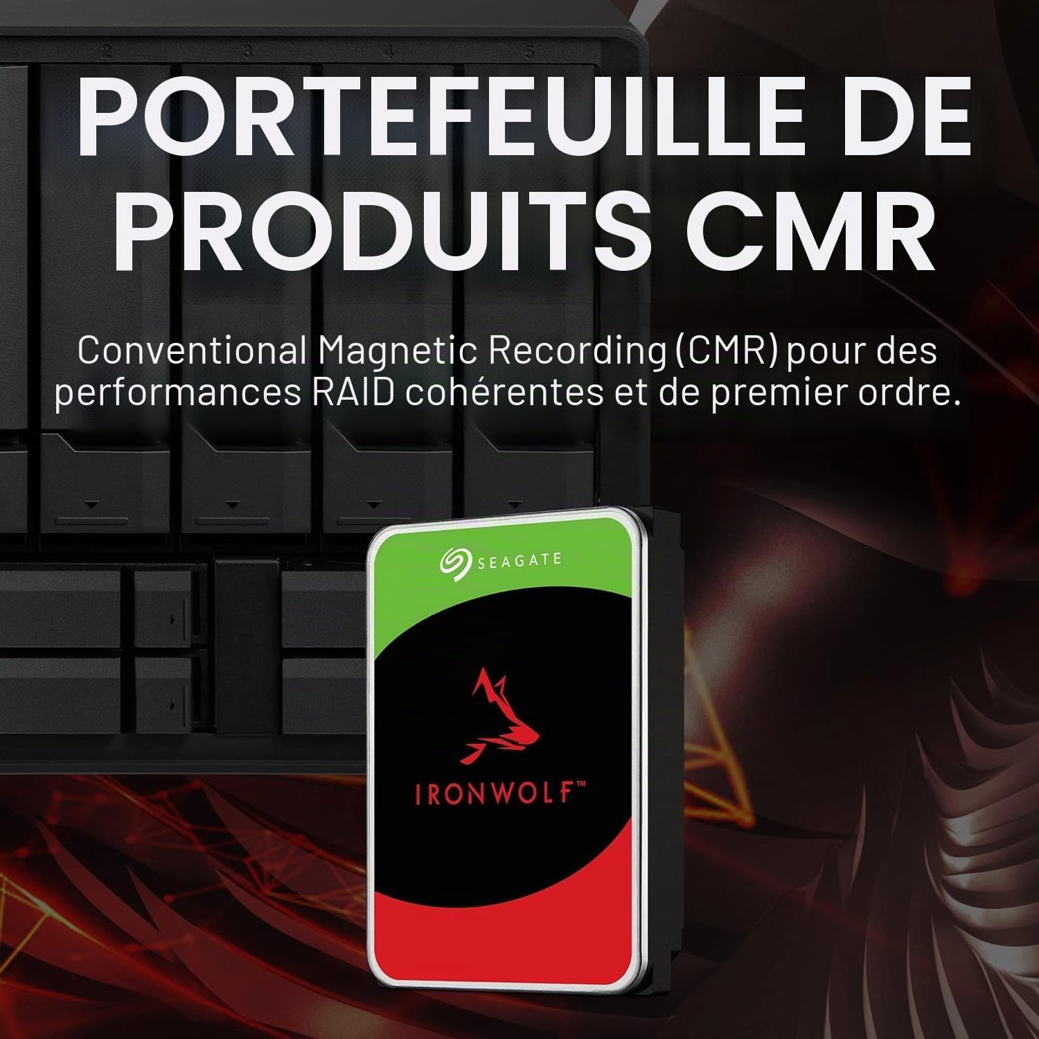 Seagate Pack de 4 IronWolf 4To Disque Dur Interne, NAS HDD 3.5", 5400 tr/min, CMR, 256 Mo de cache, SATA 6 Go/s, Argent, avec 3 ans de service de sauvetage, FFP, numéro de modèle: ST4000VN006