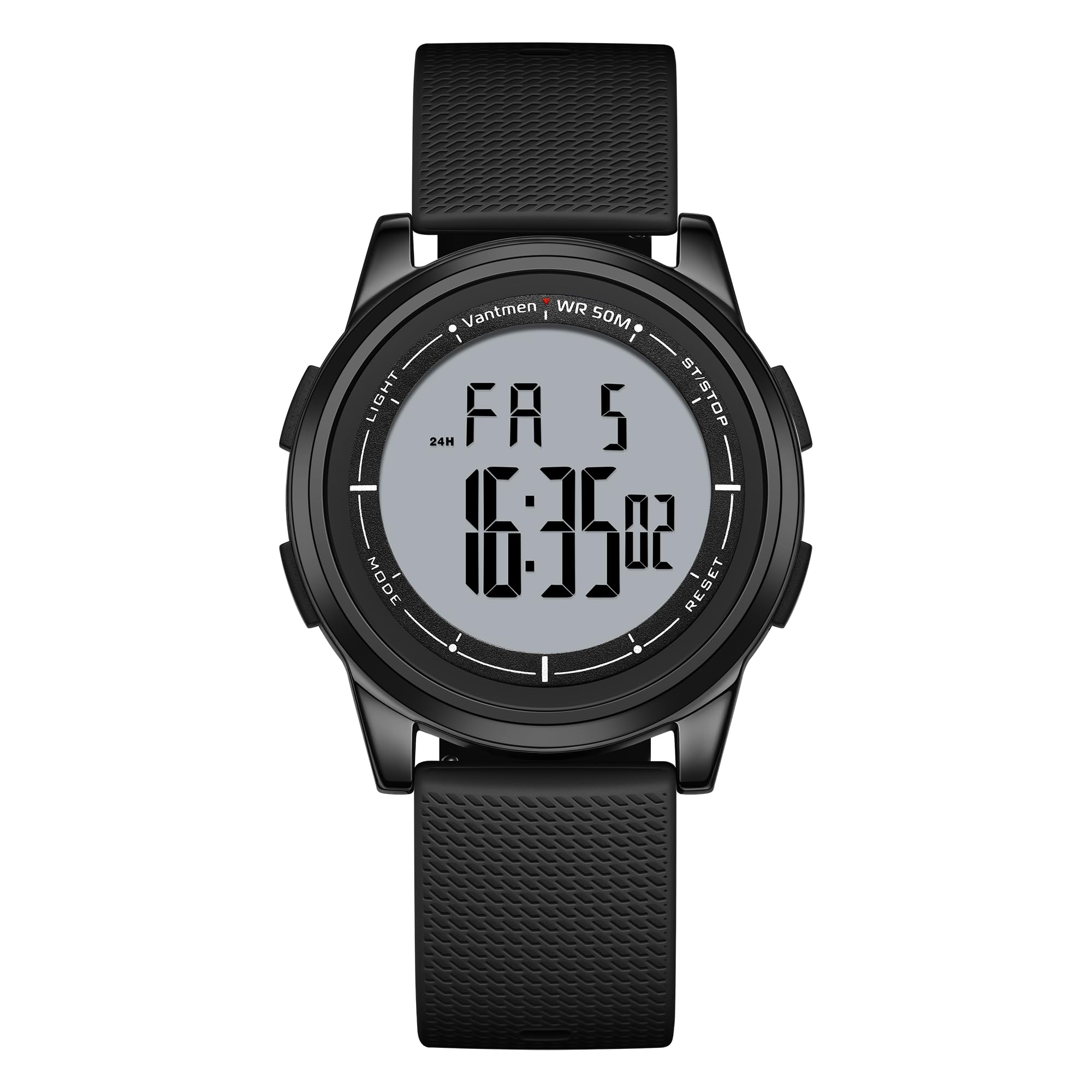 Men's Ultra-Thin Digital Sports Watch with LED Backlight & Alarm