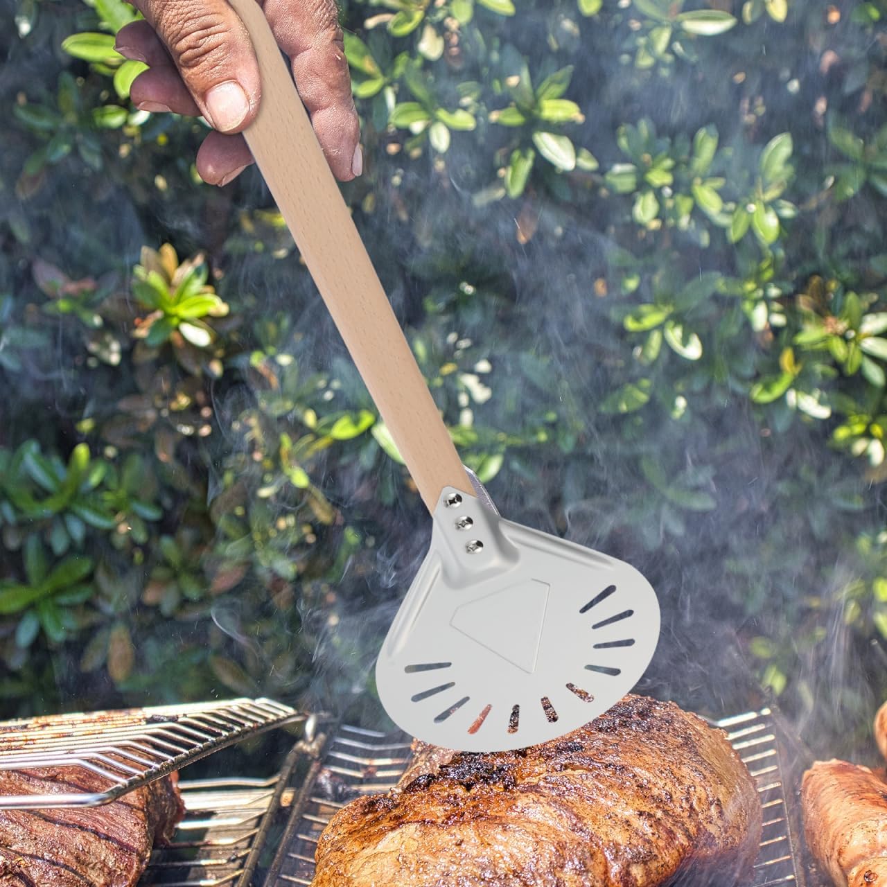 8 Inch Metal Pizza Peel Paddle with Wooden Handle for Oven