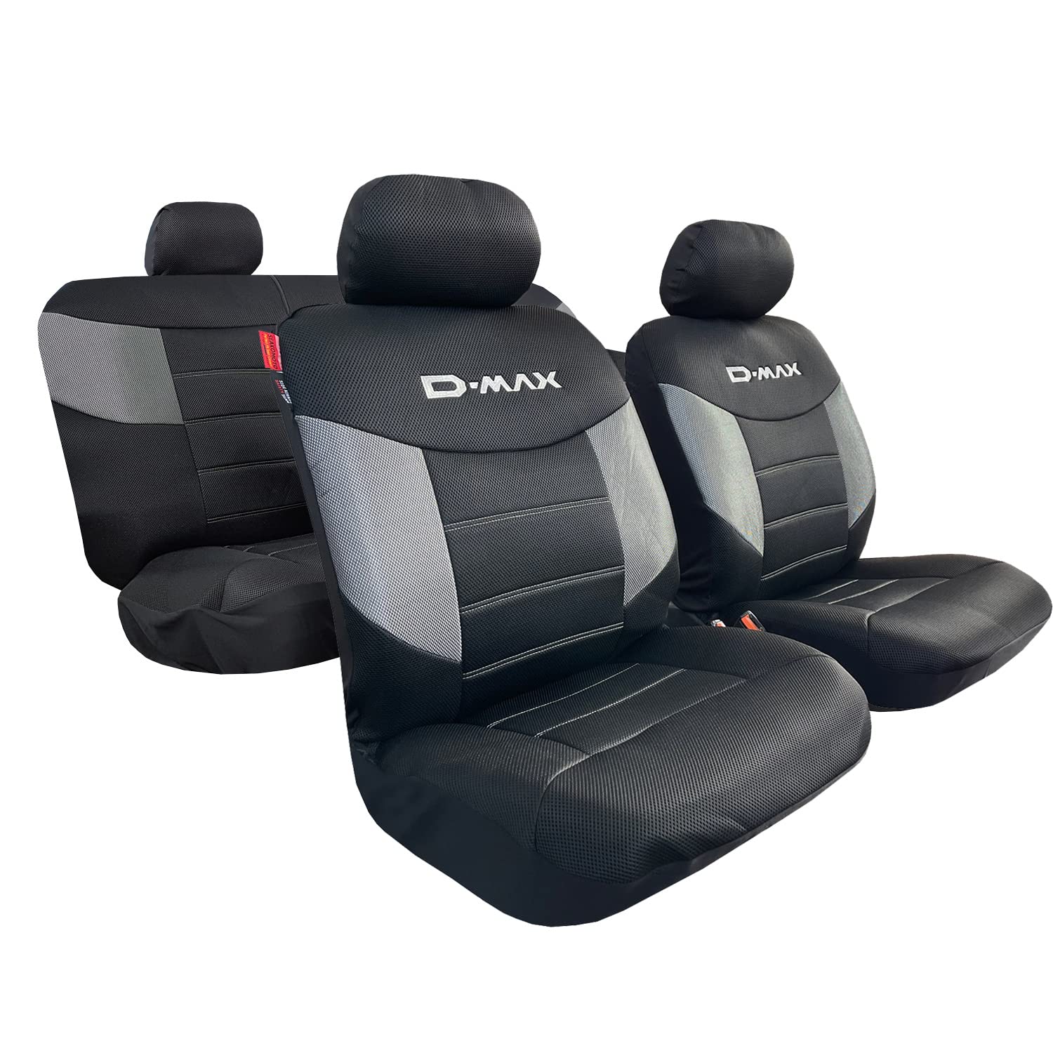 Car Seat Covers for Isuzu D-Max Dmax Dual Cab 2012-2023 Carbon Black Mesh Universal Fit Airbag Safe Full Set