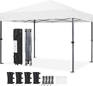Yaheetech 10x10 1-Person Setup Pop Up Canopy Tent, Instant Portable Comm...