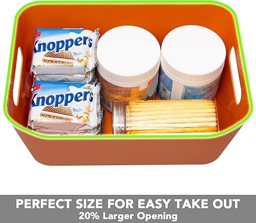 Miniatura 7 de Tiawudi Paquete de 12 contenedores de almacenamiento de 4.5 L, cestas de almacenamiento de plástico para organización del aula en el hogar,