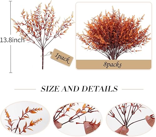 Miniatura 141 de Plantas artificiales para exteriores, resistentes a los rayos ultravioleta, vegetación artificial, 12 ramos de flores de lavanda para macetas