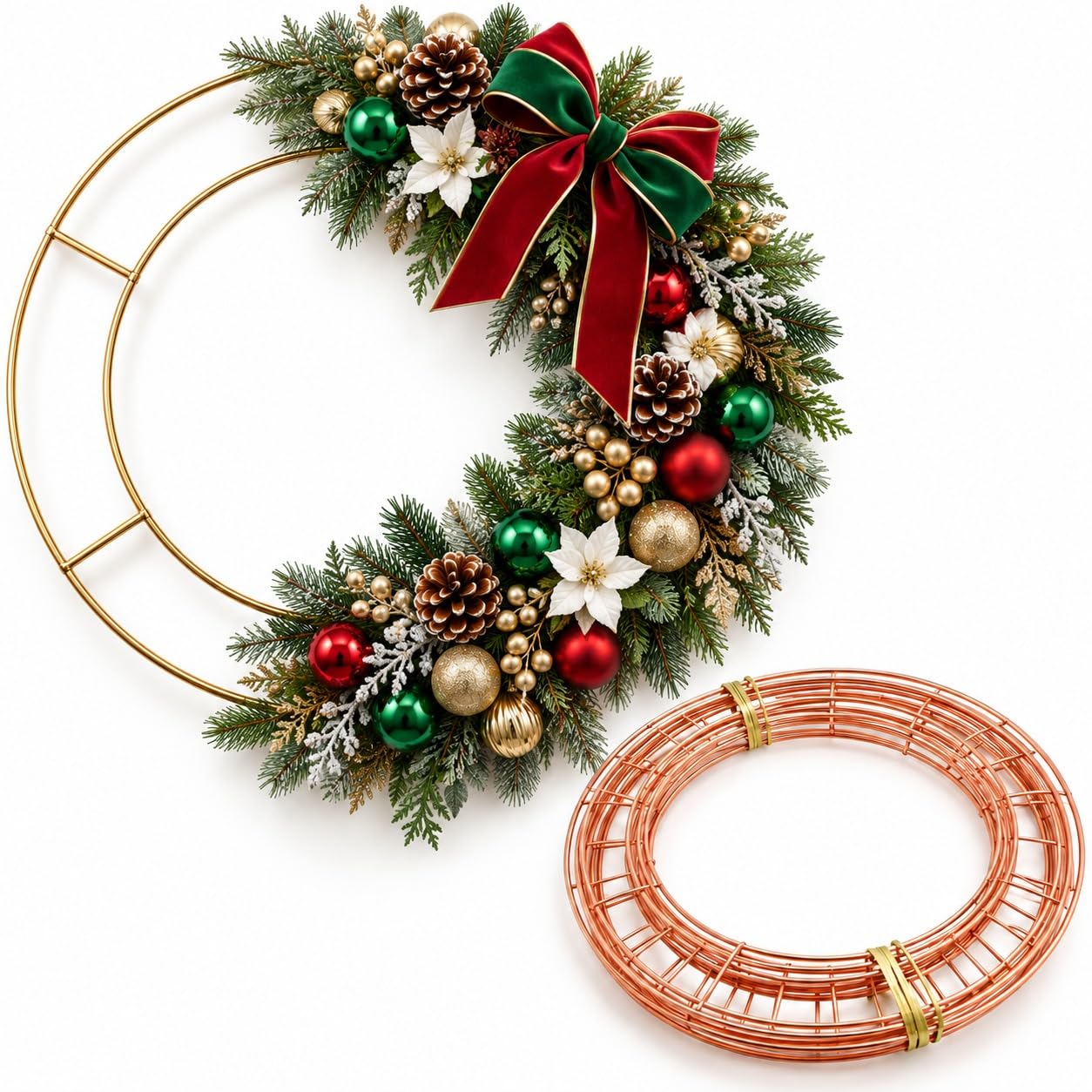 10 Pack 12 Inch Metal Wire Wreath Frames | Sturdy Wreath Making Supplies | Durable Round Wire Wreath Ring Base for DIY Floral Crafts, Christmas & Seasonal Decorations