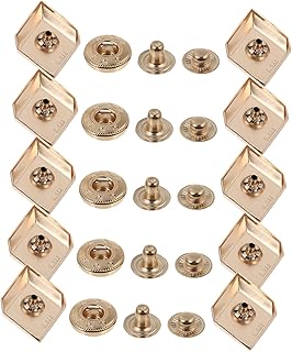 TEHAUX 10 Conjuntos De Botão Kit De Couro Botões Para Roupas Painéis De Metal Decorativos Botões De Pressão De Metal Fechos De Pressão De Couro Kit De Fechos De Pressão Botões Invisíveis