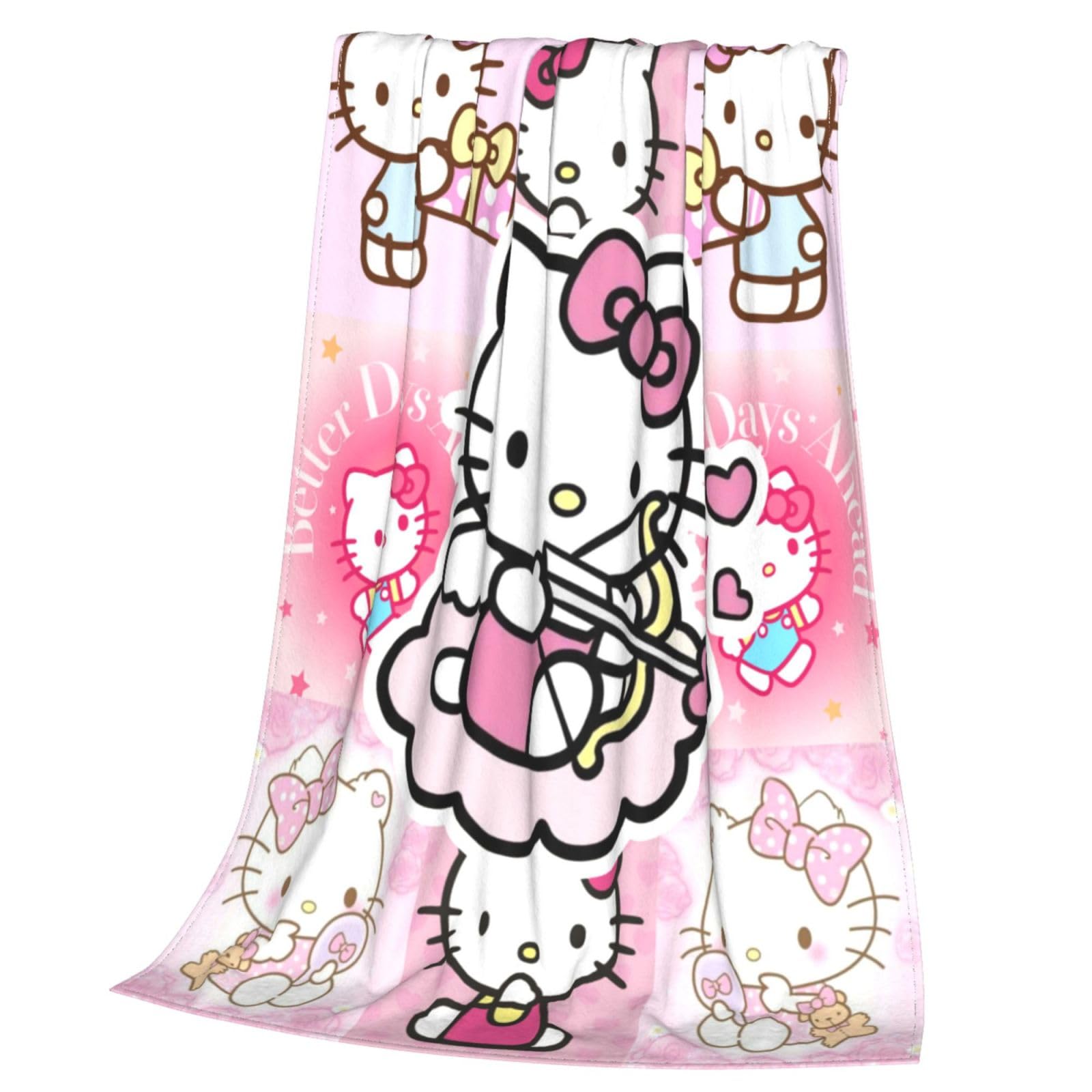 Cartoon Cat Blanket Flannel Soft Warm Bed Blanket for Sofa Bedroom Living Room 50"X40"