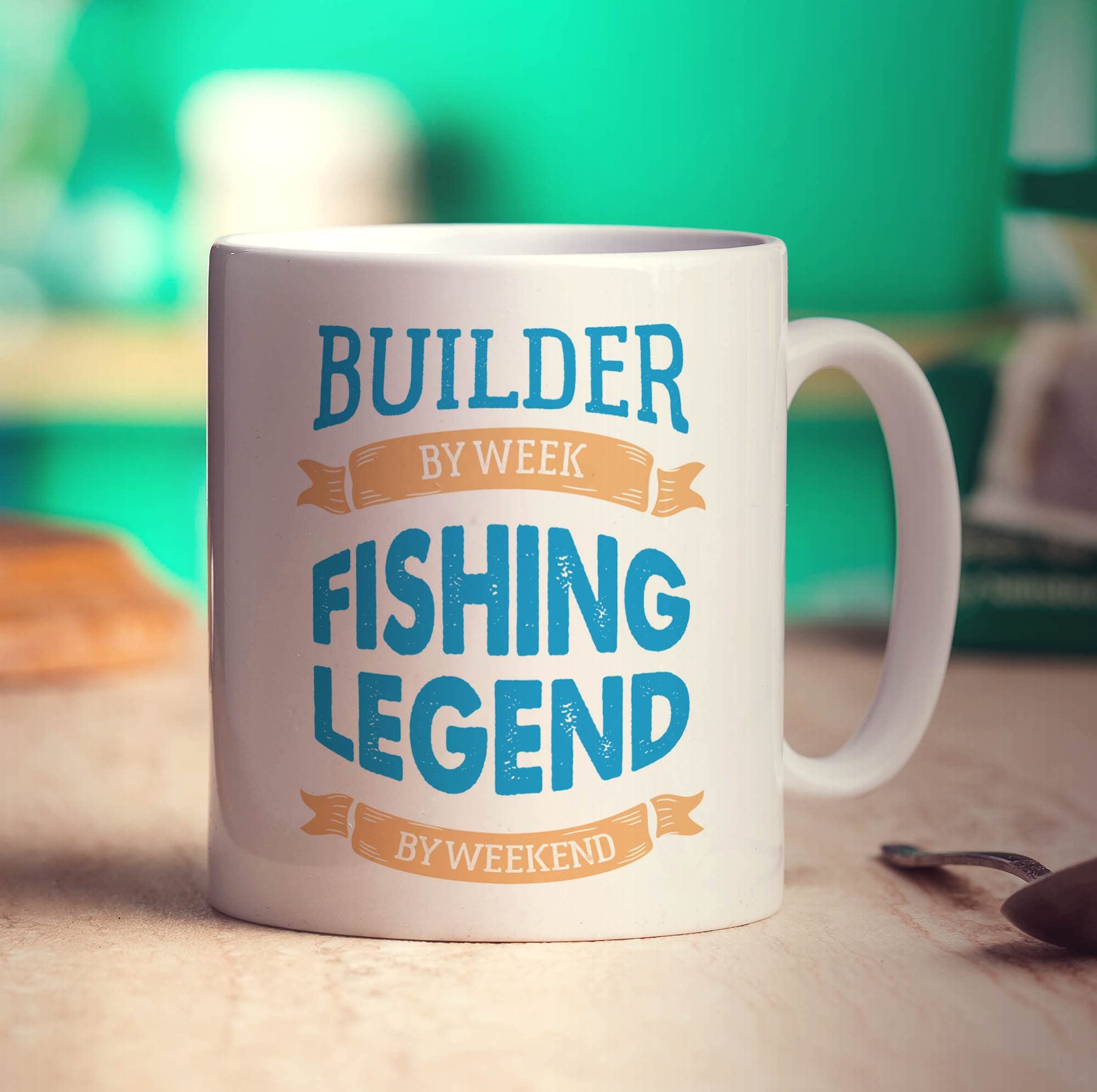 Printster White Builder By Week Fishing Legend By Weekend Mug - 11Oz Ceramic Cup