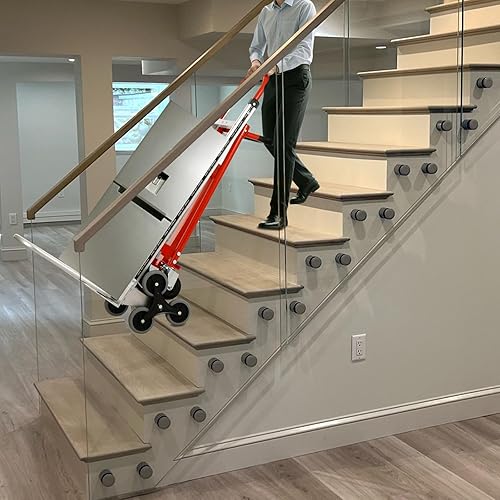 Miniatura 4 de Carro de mano industrial convertible 3 en 1, carretilla de mano de aluminio de capacidad de 1000 libras para escaleras, camiones de mano, carrito de