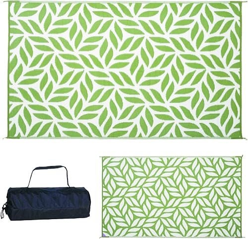 Miniatura 9 de Stylish Camping 258107 - Alfombra reversible de 8 pies por 10 pies, alfombra de paja de plástico, alfombra grande para exteriores, caravana, patio,