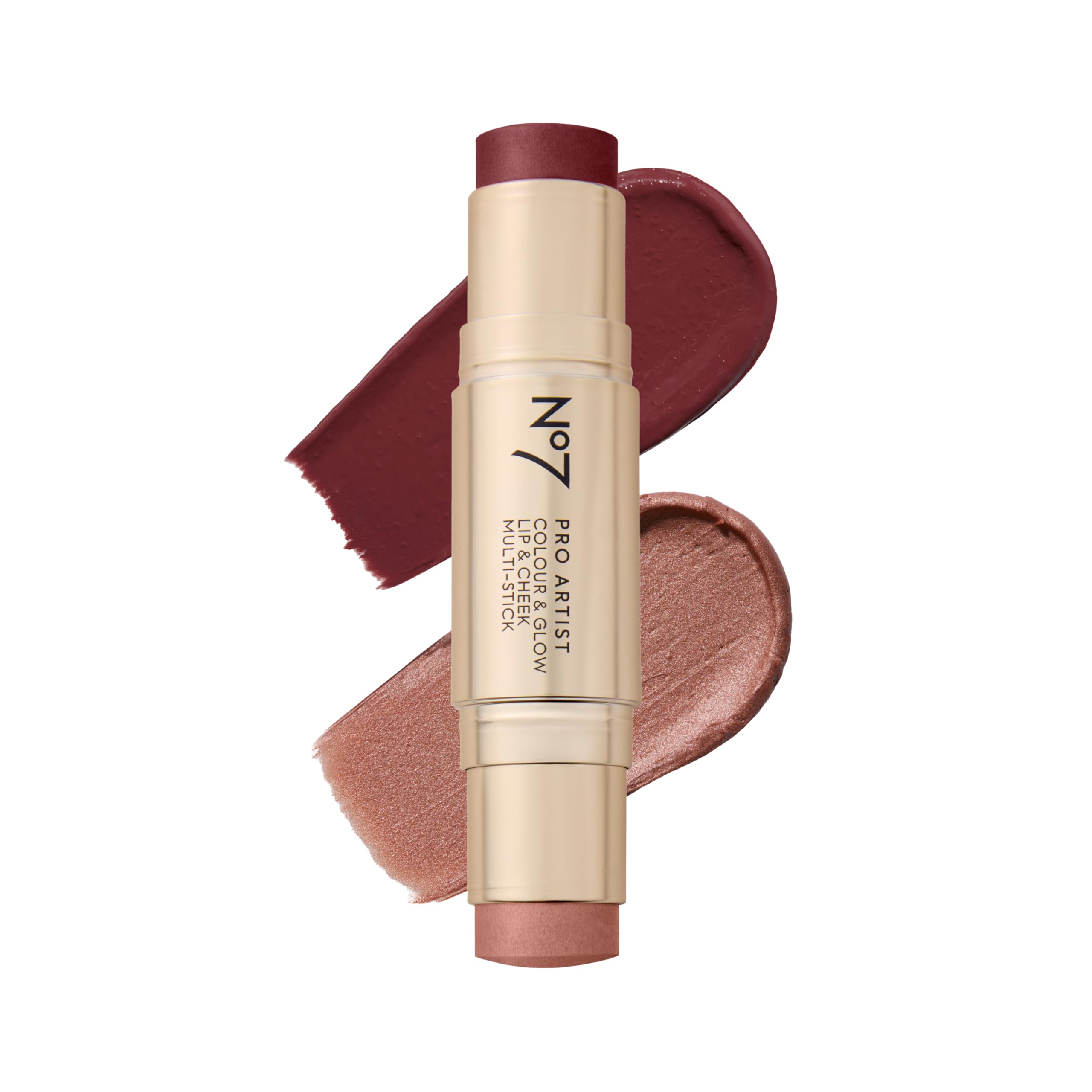 No7 Pro Artist Color & Glow Cream Blush Stick - Dual-Ended Blush for Cheeks, Eyes & Lips - Delivers Soft-Focus Radiance and Buildable Color - Soft