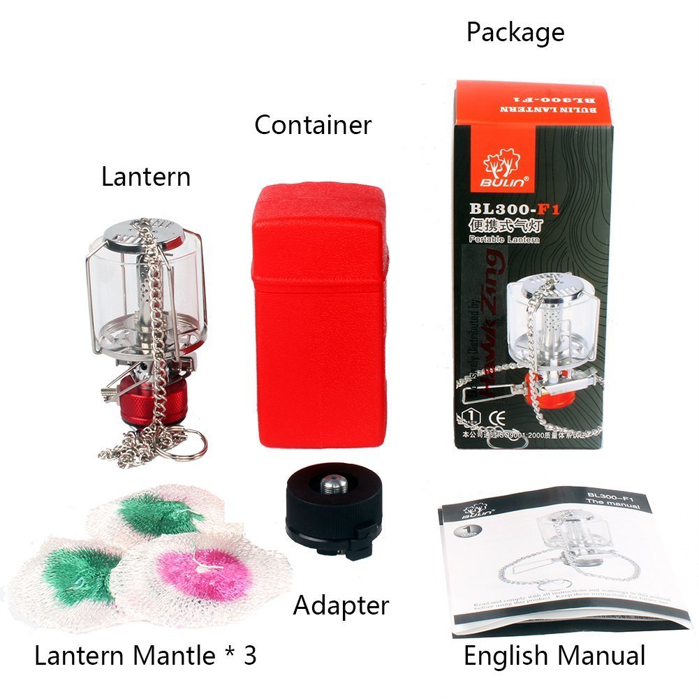 Tentock Leichte Gaslaterne im Freien Tragbare Aluminium Gaslaterne Camping mit Adapter und Hängenden Kette für Wandern Picknick