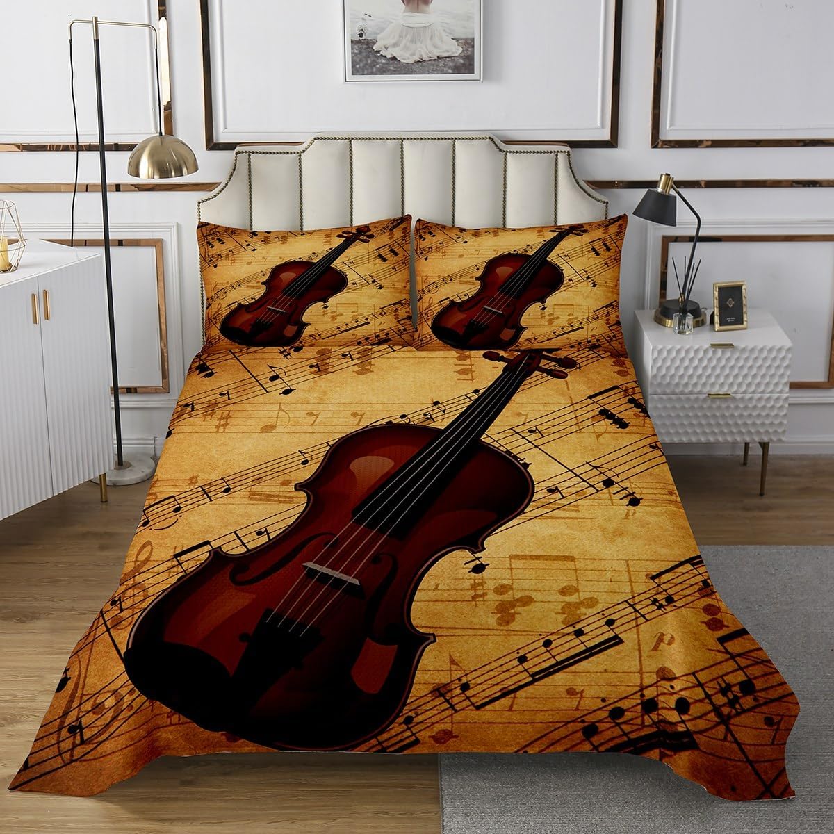 Cute Bear Deer Bedspread Twin Size,Cartoon Animals Down Comforter 2Pcs,Camping and Adventure Bedding Set for Kids Girls Boys Teens Room Decor,Rustic Beige Striped Quilt Coverlet,1 Pillowcase