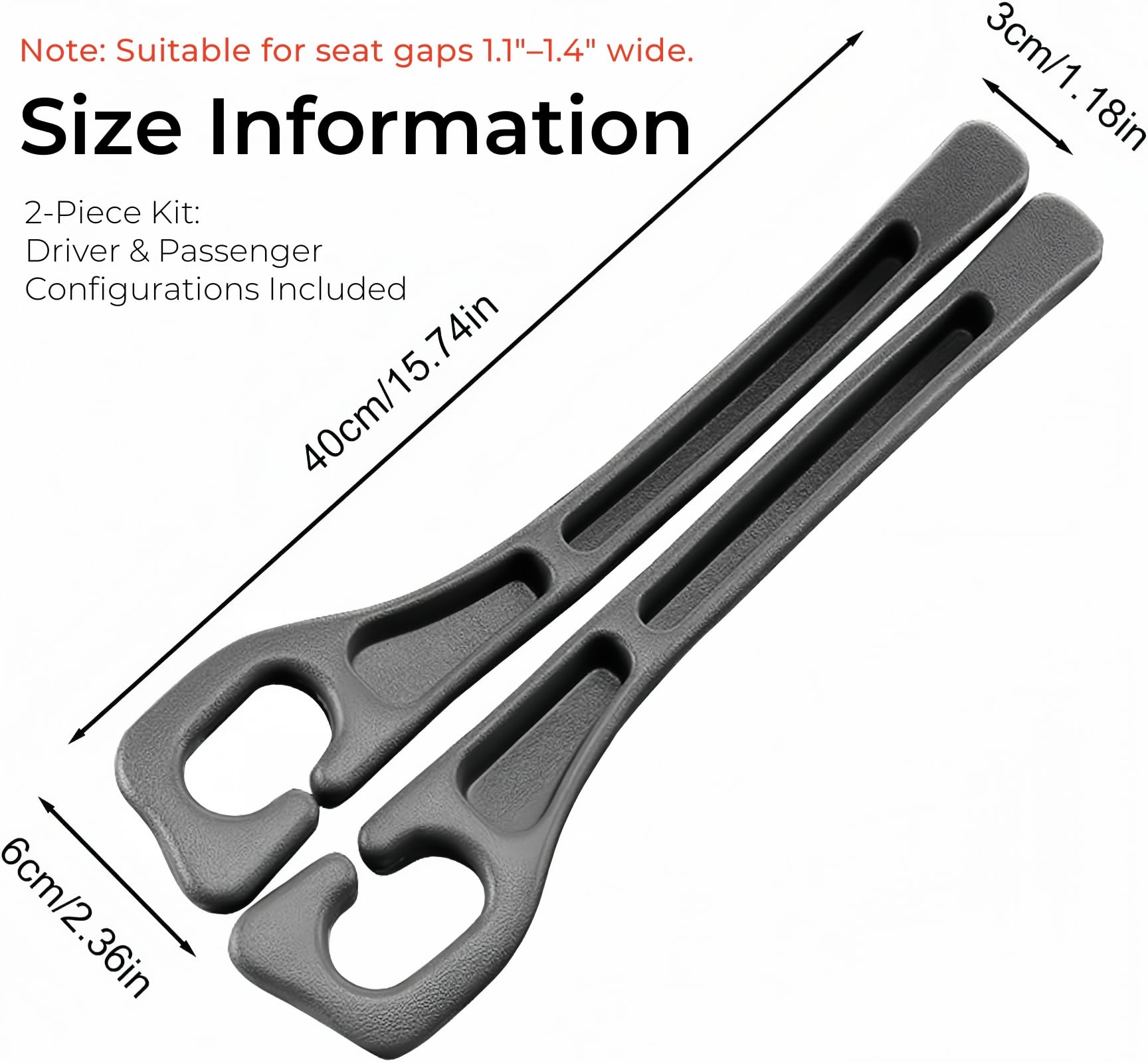 Yicplu Car Seat Gap Filler 2-Pack Universal Fit Car Seat Gap Plug Anti-Drop with Storage Soft Foam to — view 6