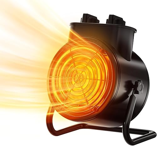 VCJ Calentadores de exterior para patio, calentador de invernadero portátil PTC de 1500 W con protección contra sobrecalentamiento, 3 modos de
