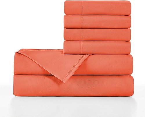 Juego de sábanas de 6 piezas  Luxury 2000 Bedding Series - Sábanas resistentes a las arrugas y la decoloración.