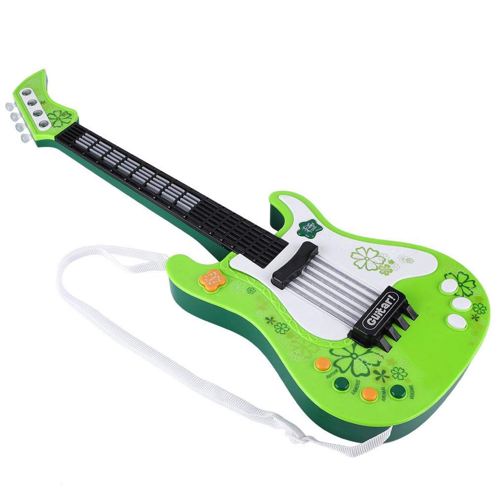 Crazy Purchase Bass Guitar, Guitar Toy Multifunctional Musical Instrument 4 Dynamic Rhythms for Children Guitar for Above 3 Years Old for Kids(green)
