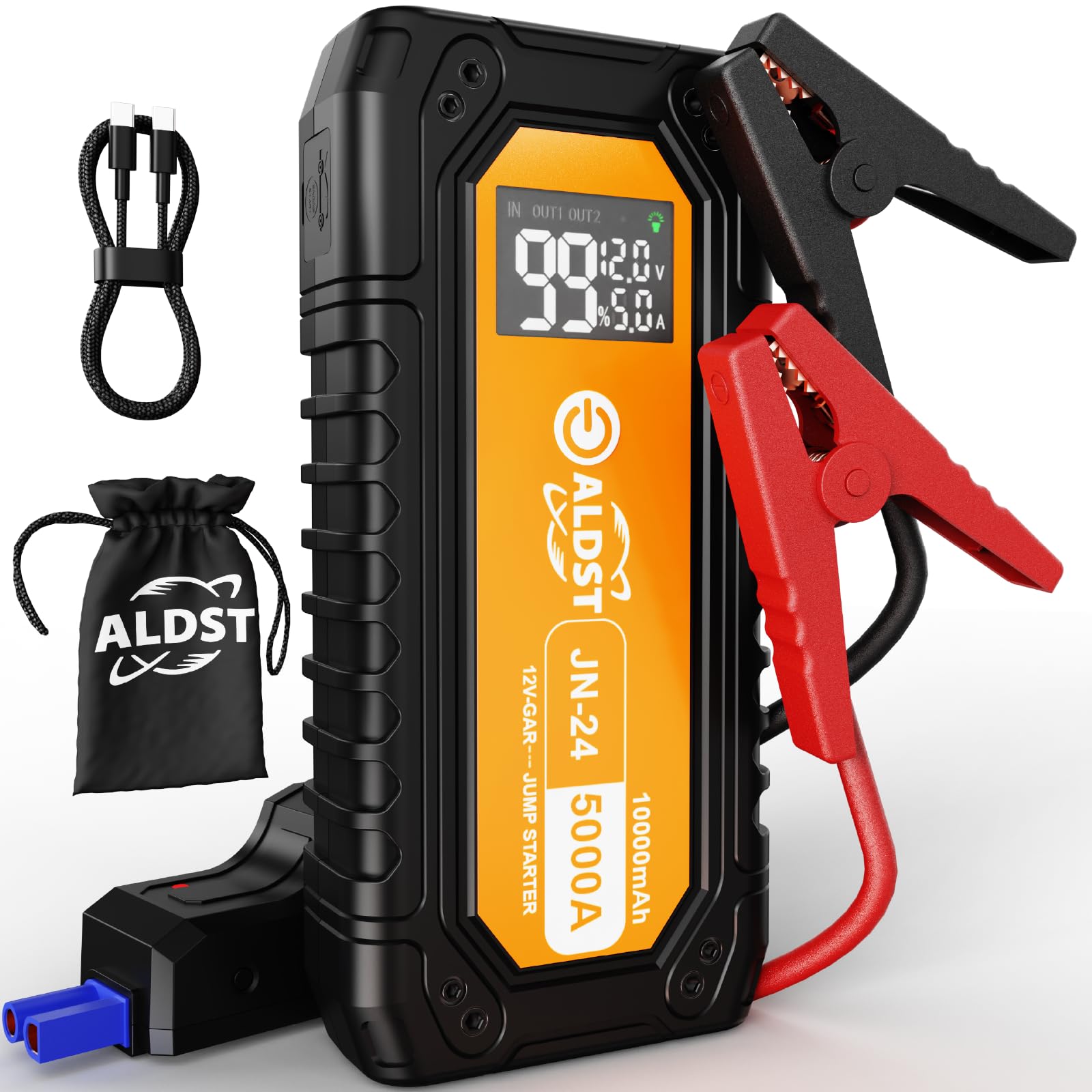 Car Battery Jump Starter 5000A 45W PD Super Fast Charging Technology 12V Portable Battery Jumper Booster Box with
