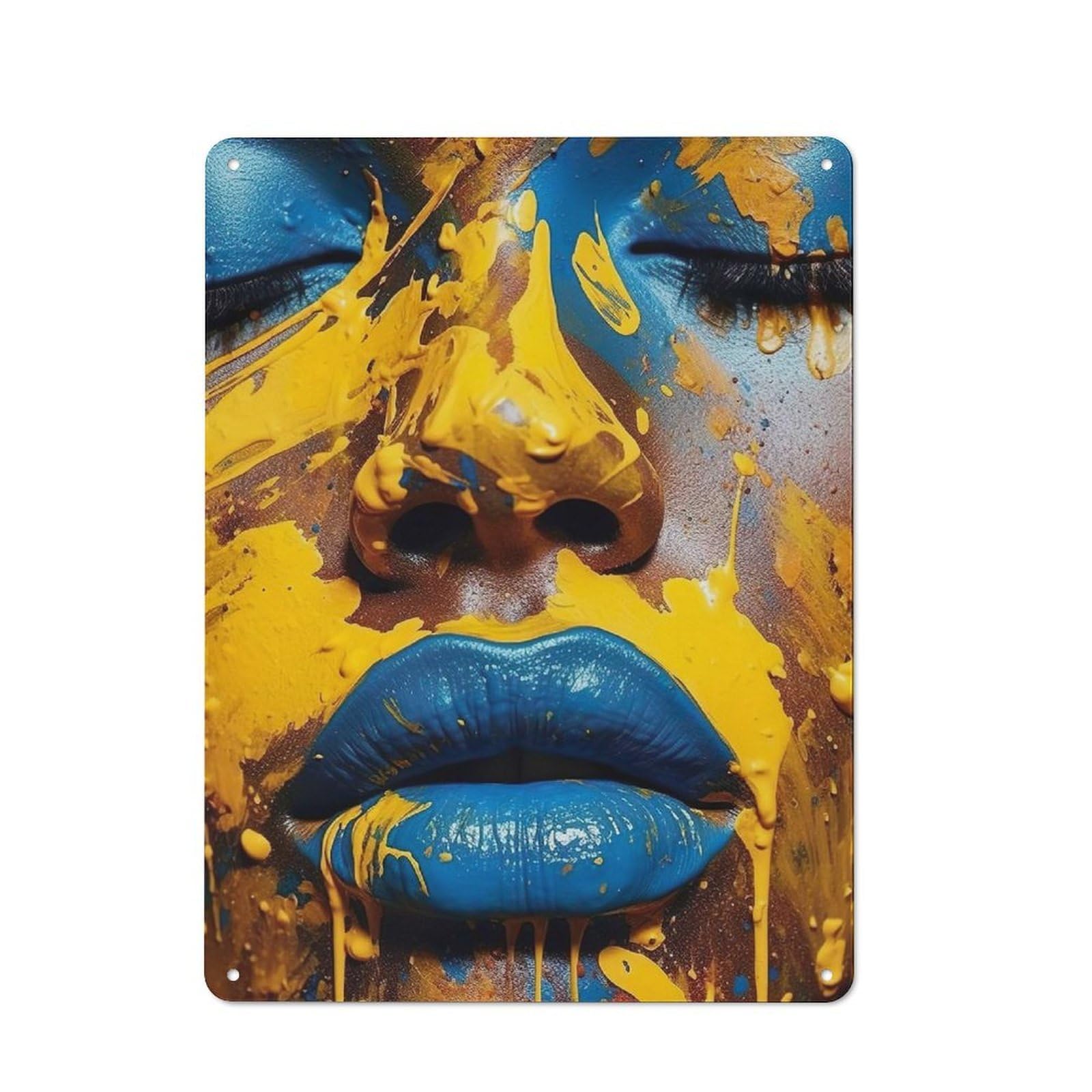 Junmoney Fashion Artwork Metal Wall Plaque 40X30cm, Simple Retro Office Wall Decor For Office, Study, Studio Or Hallway