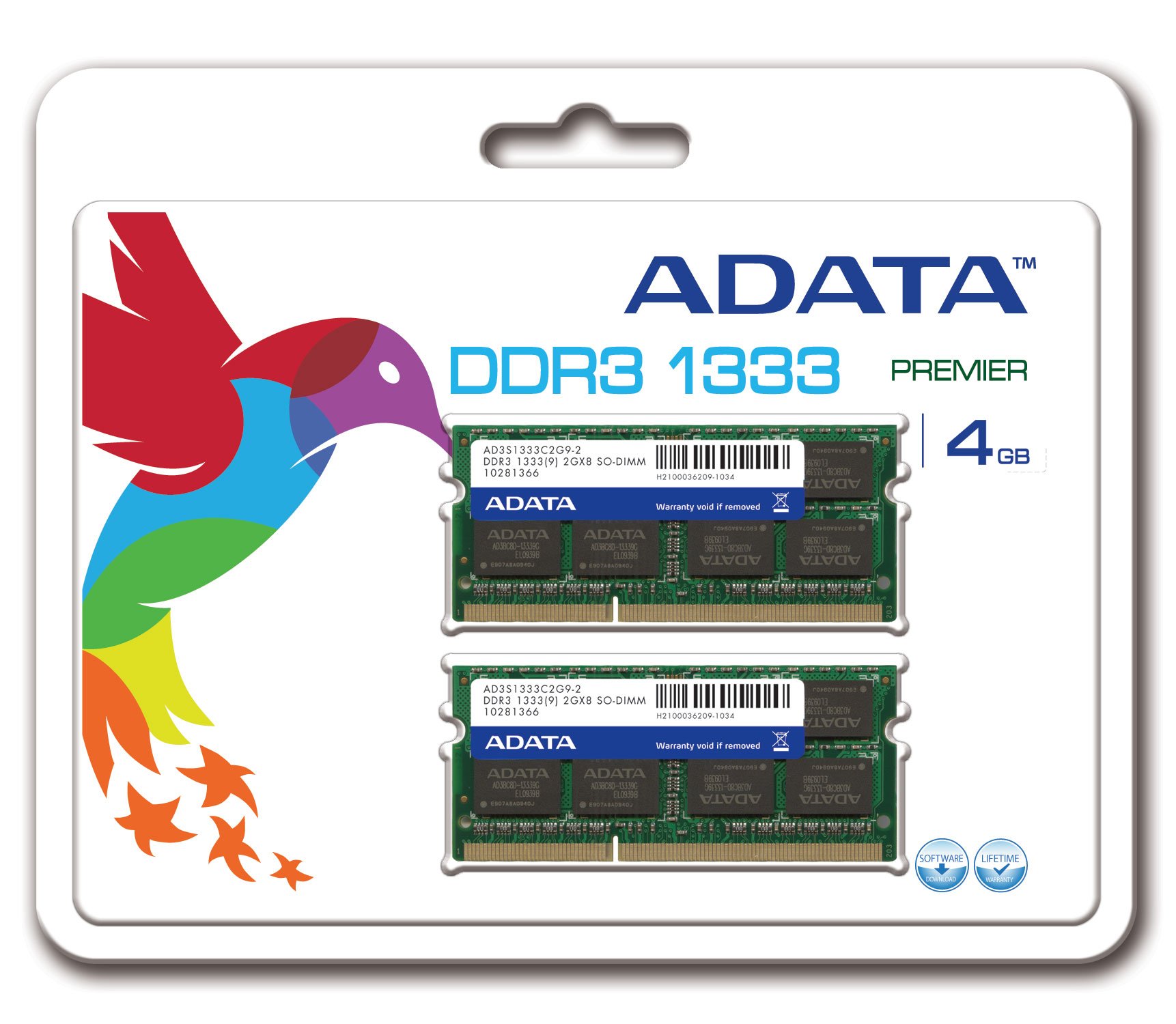 ADATA DDR3 1333 32GB U-DIMMメモリ ADATA Premier Series DDR3 1333Mhz 4 GB Kit 2 x 2 GB CL9 Dual