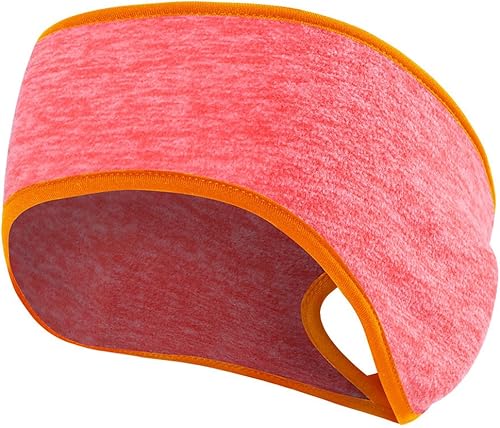 Diadema para mujer con hueco para coleta, banda elástica para el cabello para yoga y correr, calentador de orejas