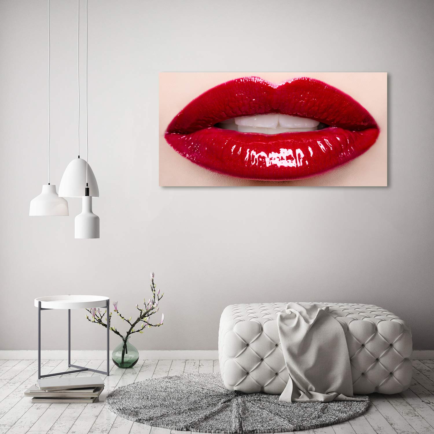 Tulup Tirages sur toile - art mural - tirages sur toile - thème d'image - 120x60 cm - Sensualité - Rouge - Lèvres Rouges