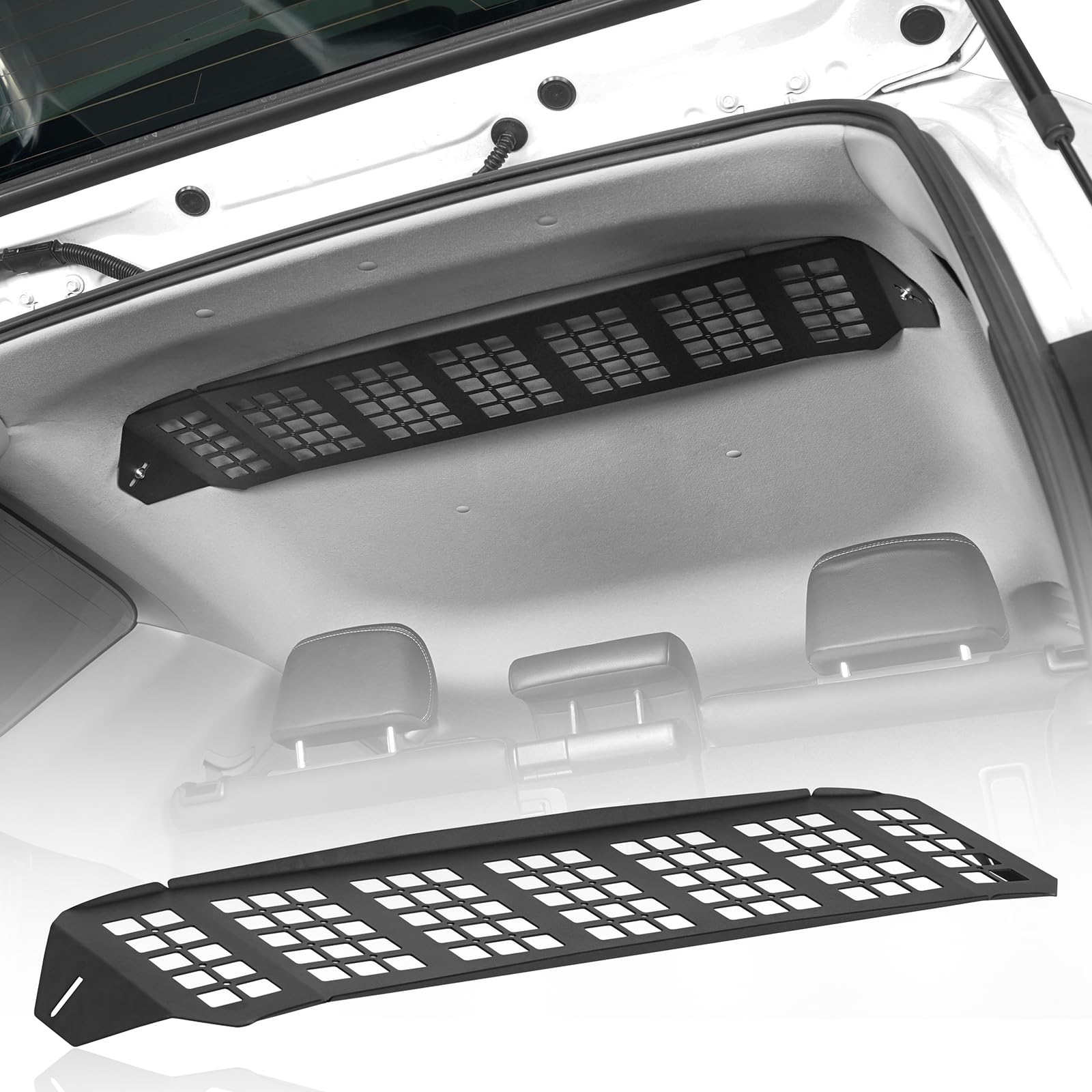 Hooke Road 4Runner Rear Overhead Storage MOLLE Panel for 2010-2024 Toyota 4Runner 5th Gen, Interior Accessories Trunk Cargo Rack Shelf Luggage Carrier