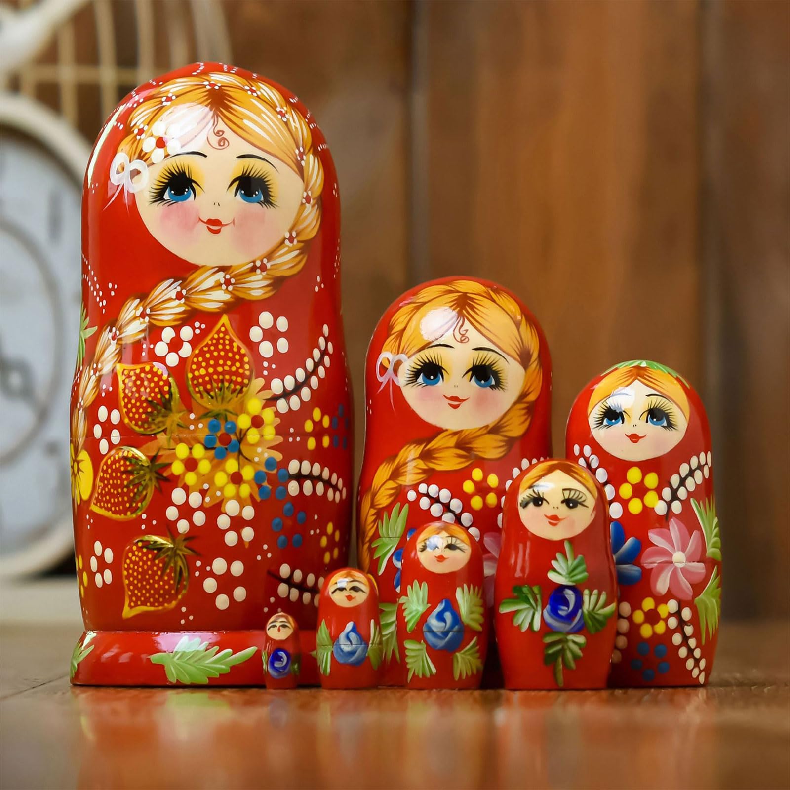 15 pièces poupées gigognes Russes en Bois Faites à la Main, poupées gigognes Vierges de Bricolage, Ensemble Matriochka d ' Anniversaire de noël en Bois Non Peint