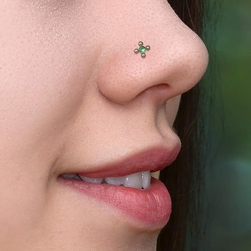 Miniatura 2 de Nose Stud Ring - Nose Piercing Stud - Nose Jewelry Surgical Steel - Nostril Screw Stud - Nose Ring CZ - Nose Stud L Shape