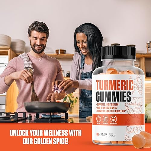 Miniatura 4 de Gomitas de cúrcuma y pimienta negra  Suplemento de cúrcuma #1  Apoya articulaciones saludables, alto en antioxidantes, promueve una digestión