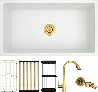 MILOSEN Undermount Kitchen Sinks,White Kitche...,