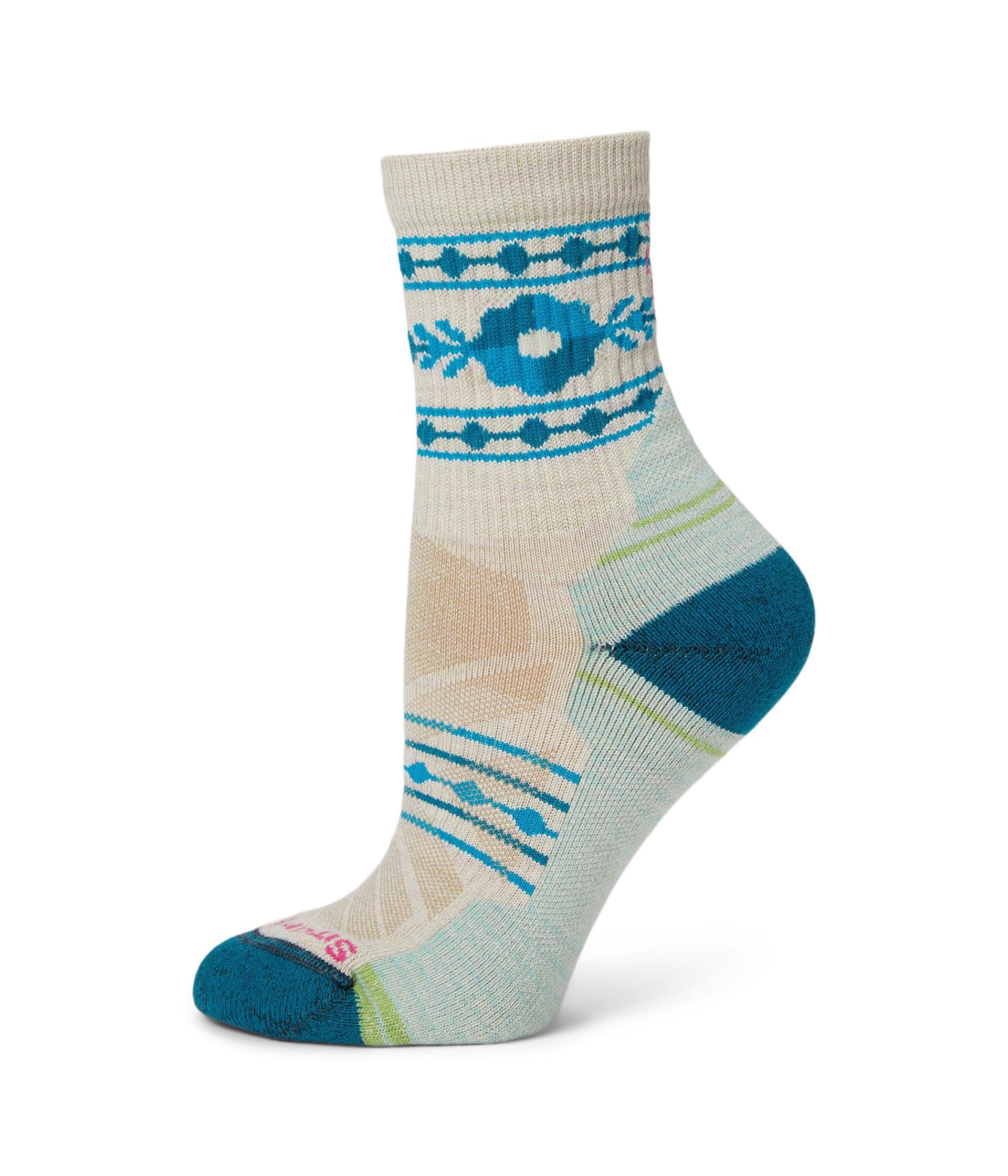 Smartwool Womens Hike Light Cushion Retro Floral Mid Crew Socks Moonbeam MD (Women's Shoe 7-9.5) One Size