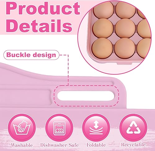 Miniatura 3 de PhantomSky Soporte para huevos al aire libre de gran capacidad, contenedor de almacenamiento de huevos frescos de plástico para refrigerador, #6-016