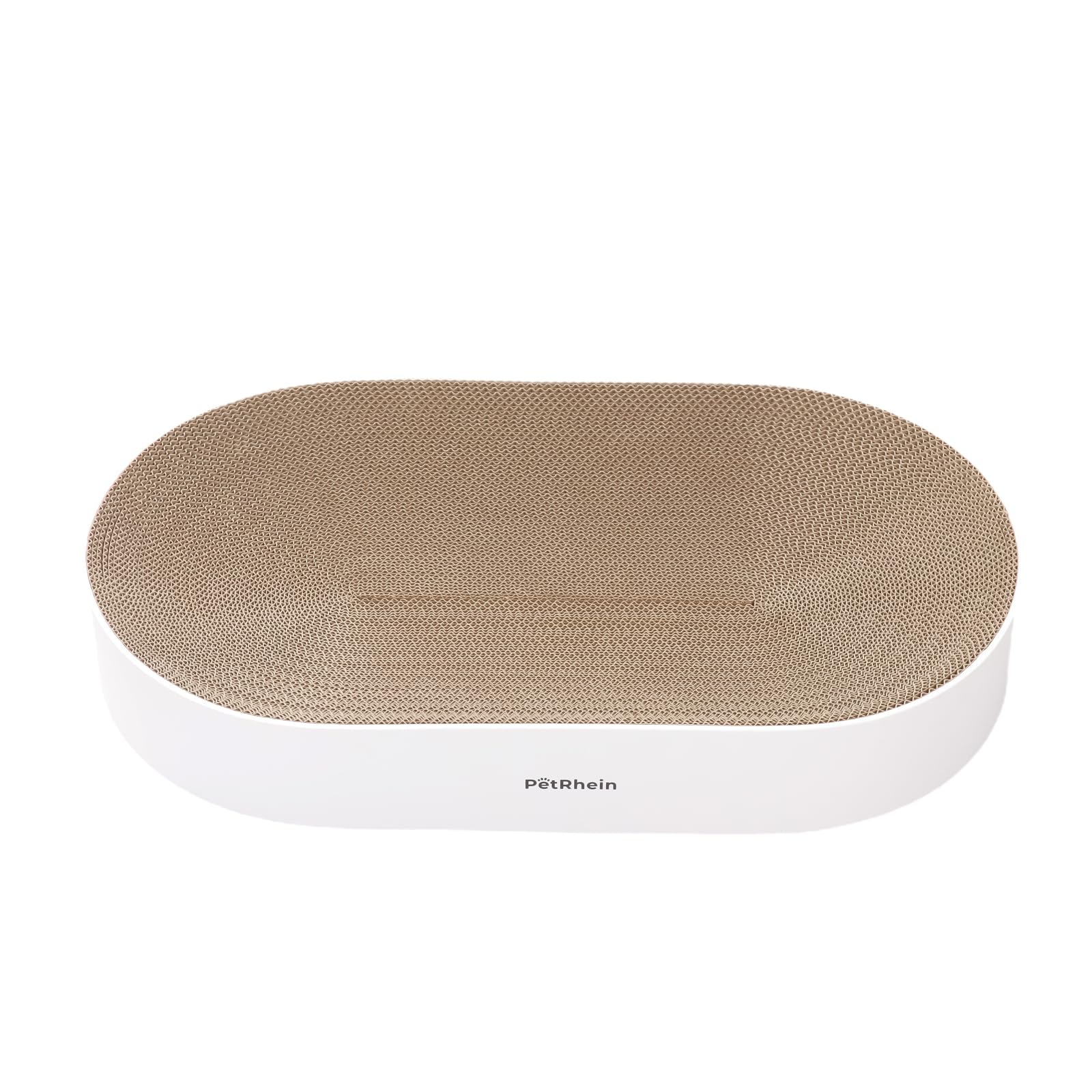 PetRhein Zen Paw Kratzbrett Katzenbett 63x35 cm Natur - Ergonomische Kratzmöbel aus Recyceltem Karton, Wasserfeste Basis, Braun