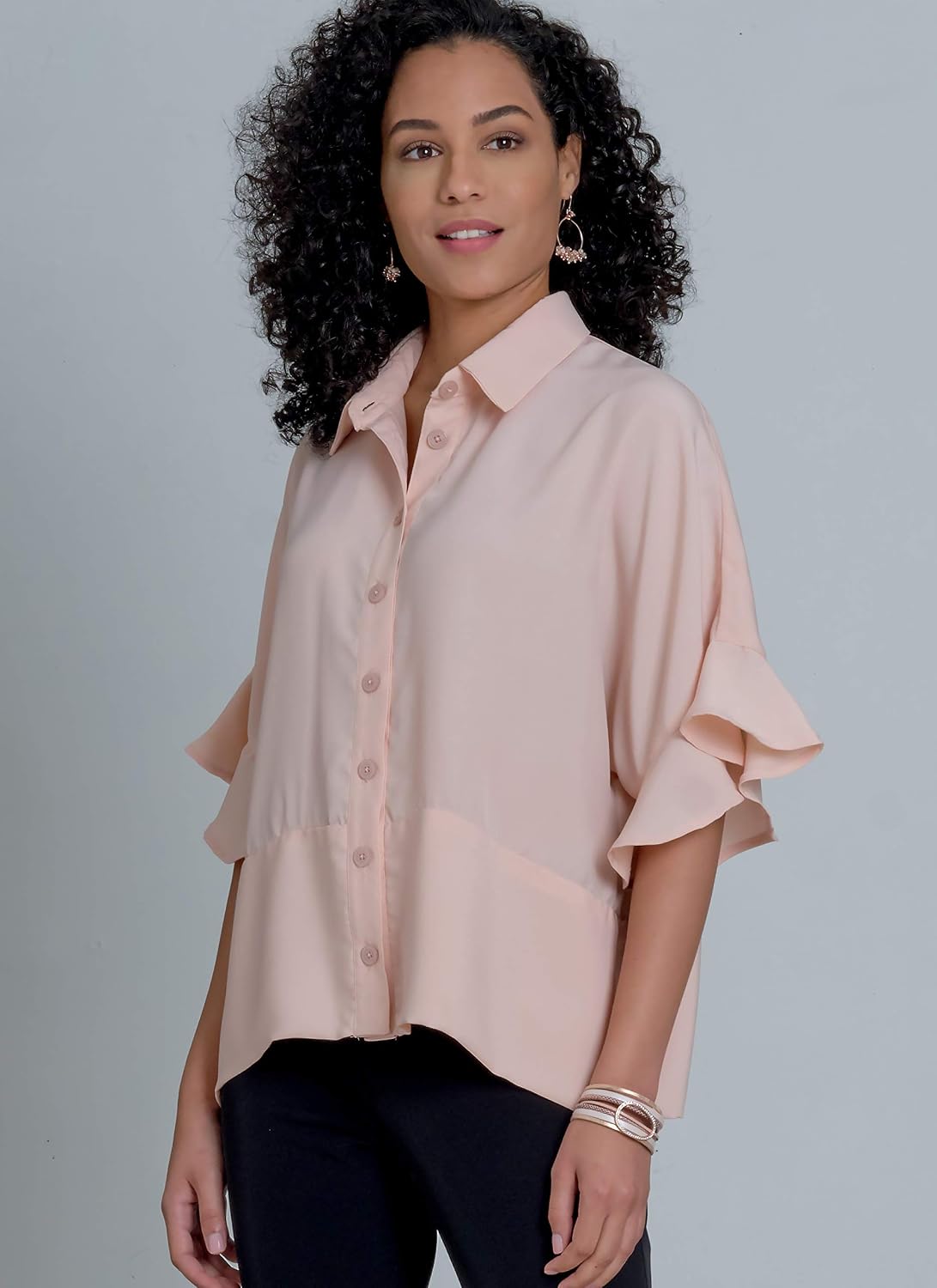 McCall's M8001ZZ Easy to Sew Women's Loose Fitting Button-Up Blouse Sewing Patterns, Sizes 16-26
