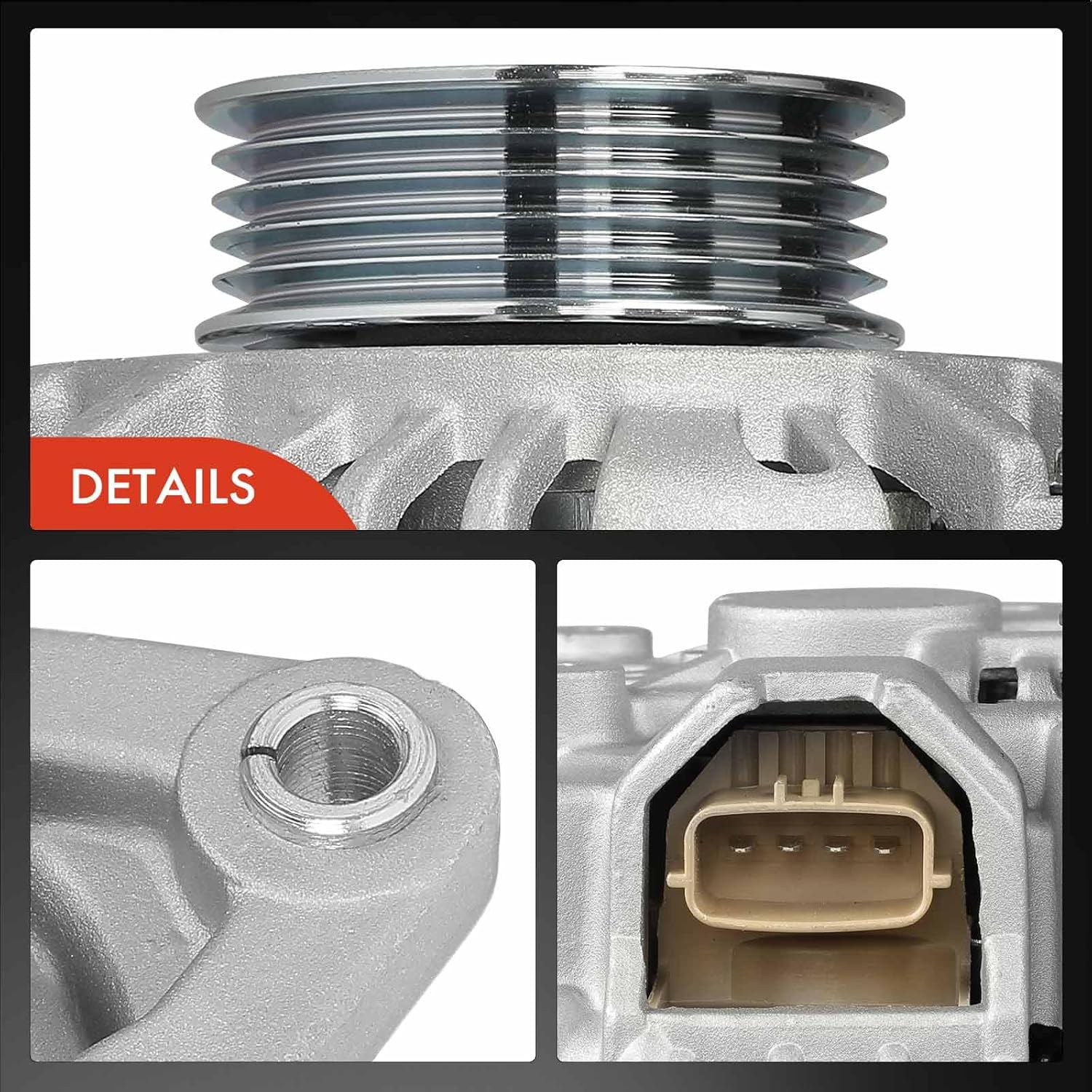 A-Premium Alternator Compatible with Mitsubishi Galant 2000 2001 2002 2003, 2.4L, 12V 85A 5-Groove Pulley Clockwise, Replace# MD368519, A002TB5791