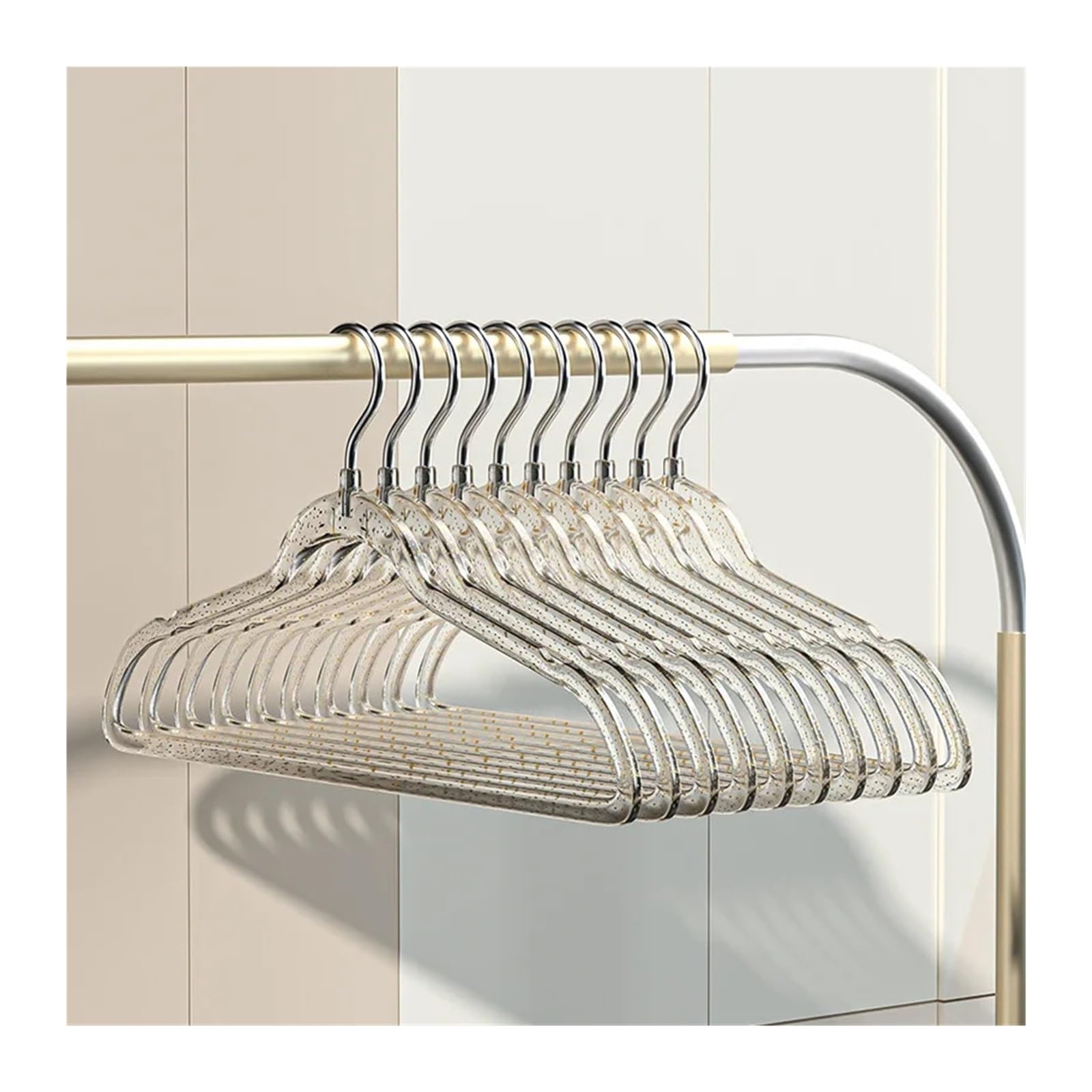 TXGJWRA Coat Hangers 2Pc Transparent Acrylic Clothes Hanger Racks Wardrobe Hangers Clothes Drying Rack Clothing Hangers Closet Wardrobe,Silver
